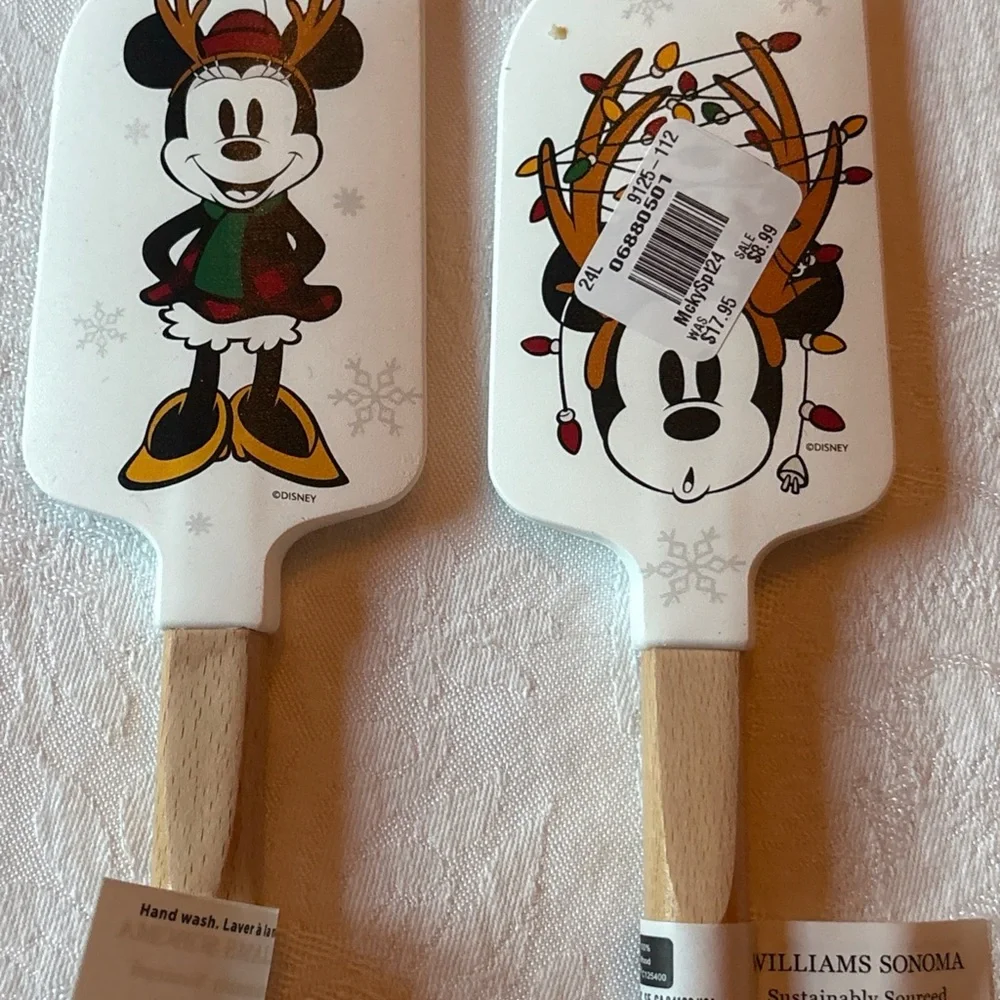 Williams Sonoma Mickey / Minnie Mouse Holiday Spatula Set of 2